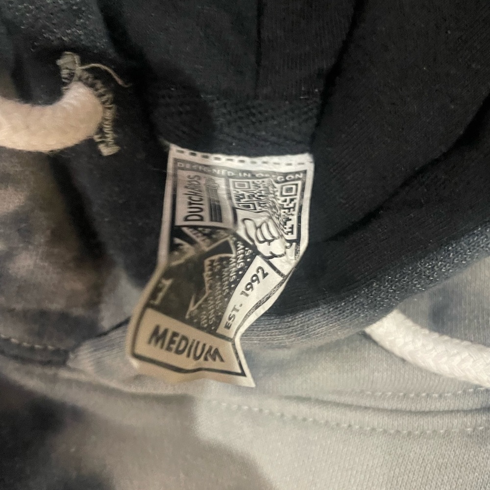 Dutch Bros Black and White Tie-Dye Hoodie. Size M. - Picture 3 of 3